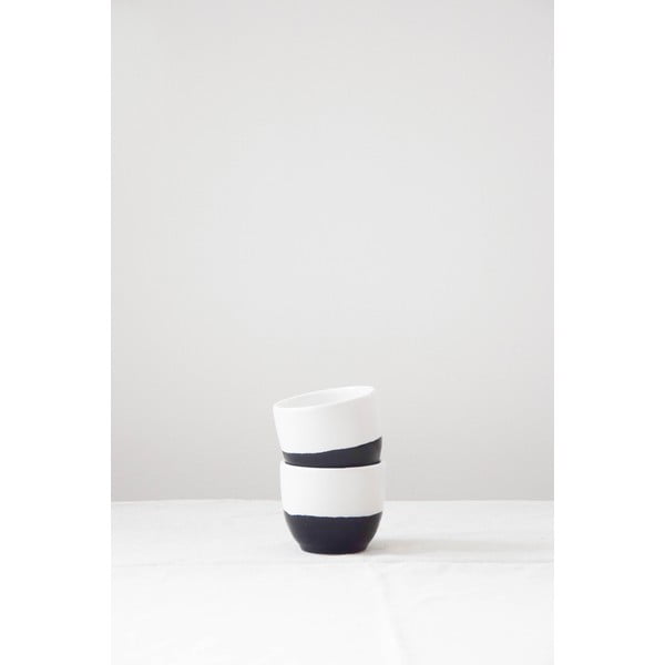 Tazza in gres bianco e nero, 250 ml Luna - ÅOOMI-image-2