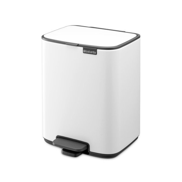 Cestino per la spazzatura bianco in acciaio con pedale 7 l Bo – Brabantia
