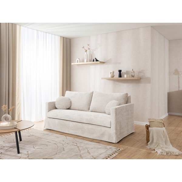Divano color crema 195 cm Paphos – Ropez-image-2