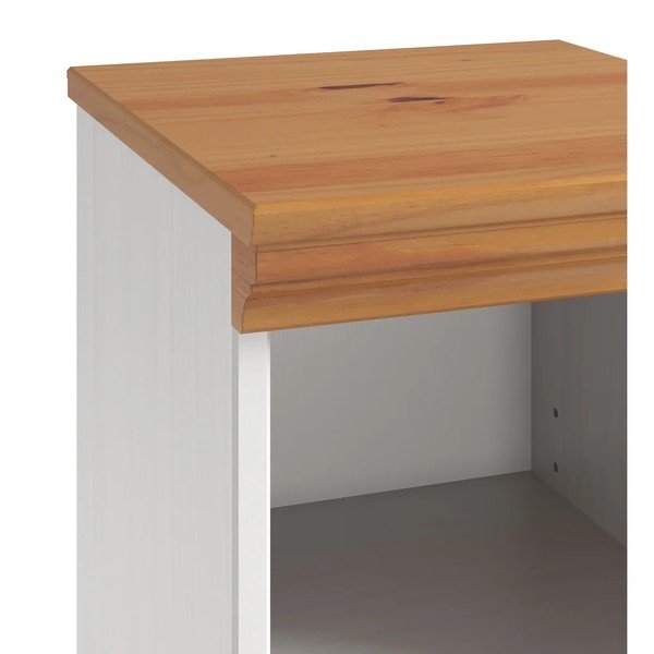 Mobile per bagno bianco in pino massiccio alto/stretto 30,5x115,5 cm Anita – Støraa-image-4