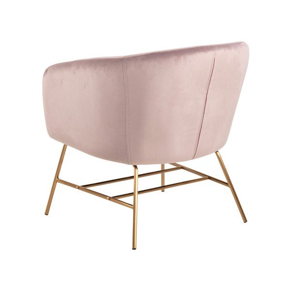 Poltrona in velluto rosa cipria Ramsey - Actona-image-1