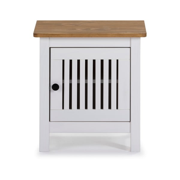 Comodino in legno bianco Bruna - Marckeric-image-2