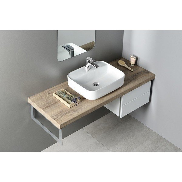 Lavabo bianco in ceramica 50x40 cm Garda – Sapho-image-3