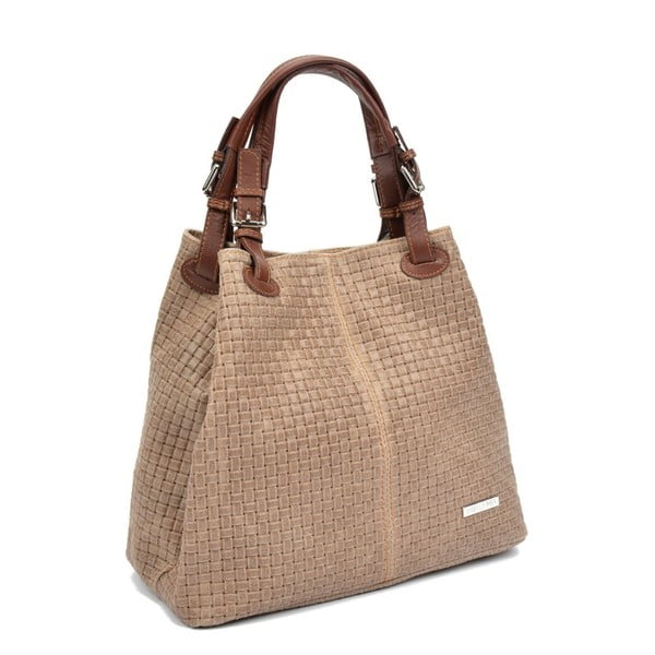 Hnědošedá kožená kabelka Isabella Rhea 858-image-3