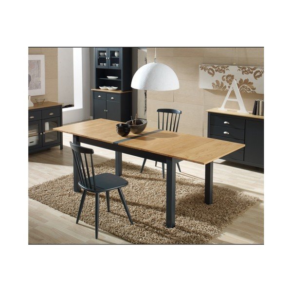 Tavolo da pranzo pieghevole grigio antracite in legno di pino massiccio Jade, 150 x 85 cm - Marckeric-image-3