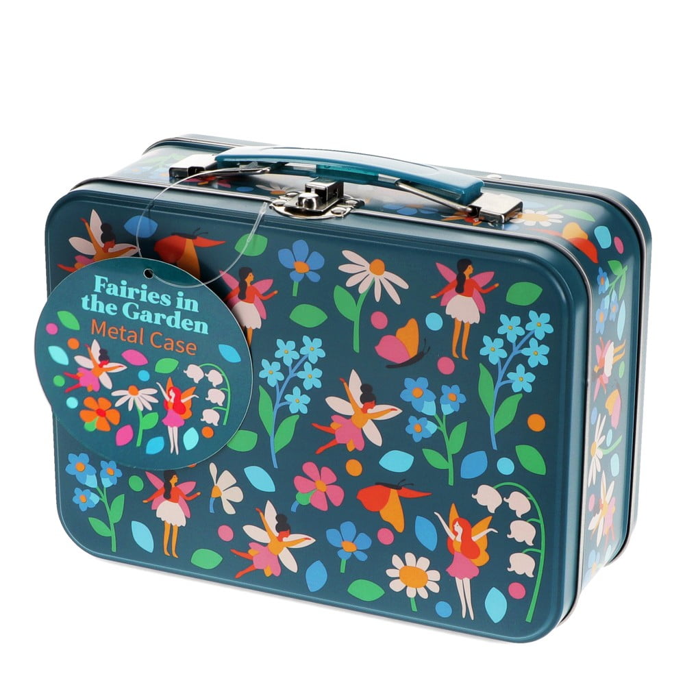 Valigia per bambini blu scuro in metallo 19x8x17 cm Fairies in the Garden – Rex London | Organizer per giocattoli