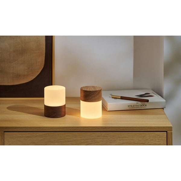 Lampada da tavolo dimmerabile marrone scuro con paralume in vetro (altezza 10,5 cm) Lemelia - Gingko-image-2