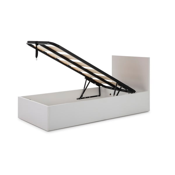 Letto bianco con contenitore e griglia 90x190 cm Kronos - Marckeric-image-3