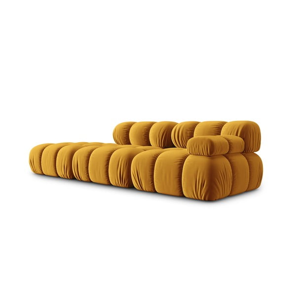 Divano in velluto giallo 282 cm Bellis - Micadoni Home-image-3