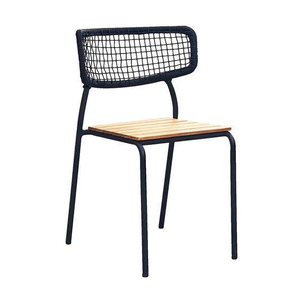 Sedie da esterno in set nere in metallo 4 pz Nashville – House Nordic