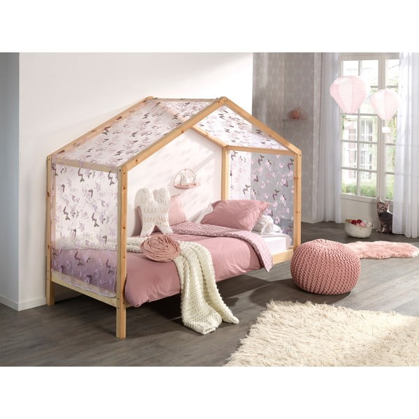 Letto per bambini in legno di pino con letto estraibile e contenitore in colore naturale 90x200 cm DALLAS - Vipack-image-3
