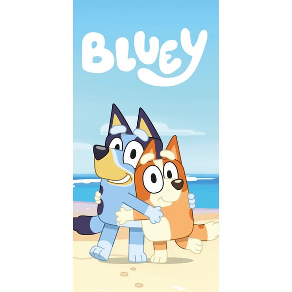 Asciugamano per bambini blu/beige in cotone 70x140 cm Bluey "Beach" – Jerry Fabrics