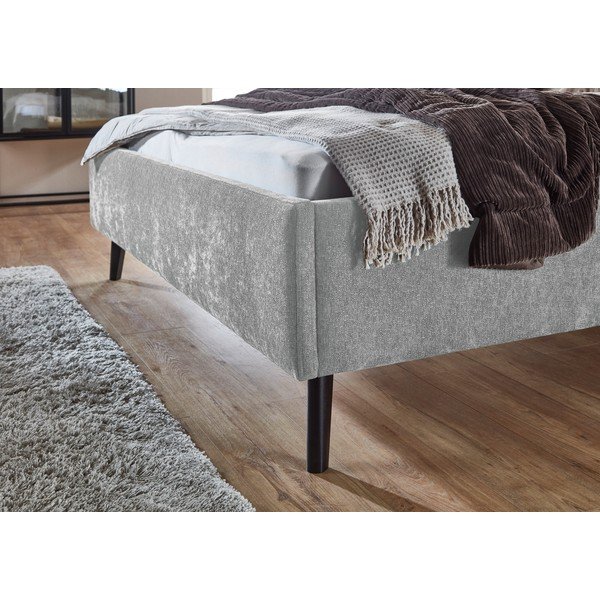 Letto matrimoniale imbottito grigio con contenitore con rete inclusa 180x200 cm Nova – Meise Möbel-image-4