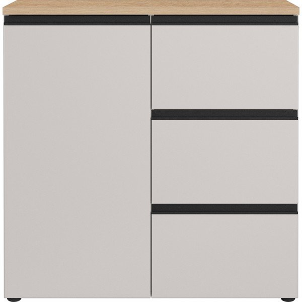 Credenza greige/colore naturale chiaro 90x91x41 cm Cormano – Germania-image-4