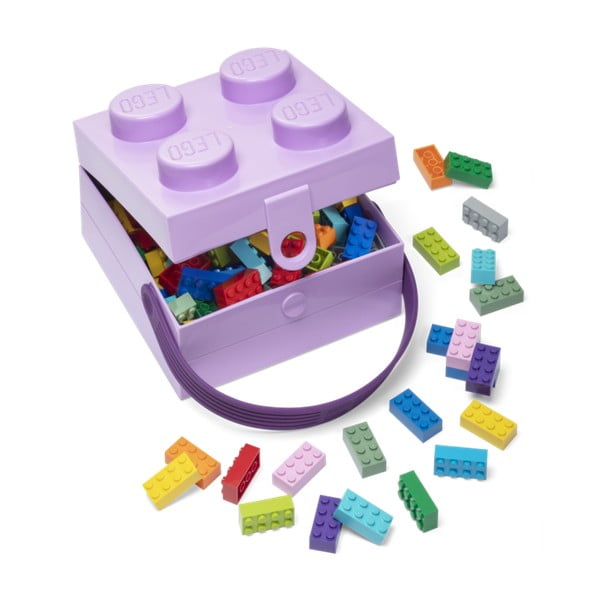 Scatola portaoggetti viola con maniglia - LEGO®-image-2