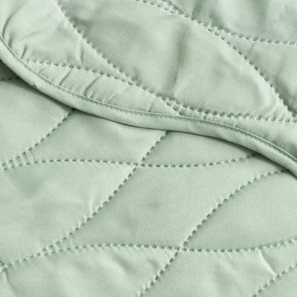 Copriletto verde con rivestimento trapuntato 240x260 cm Scallop Waves – Catherine Lansfield-image-2