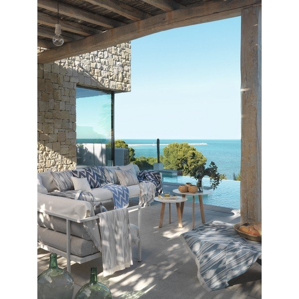 Plaid grigio e blu con contenuto di cotone , 140 x 180 cm Mallorca - Euromant-image-2