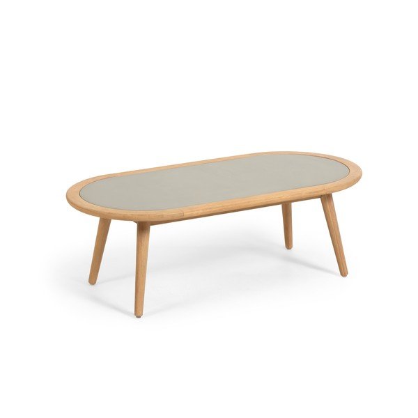 Tavolo da giardino in legno di eucalipto con piano in cemento Nina Glynis - Kave Home