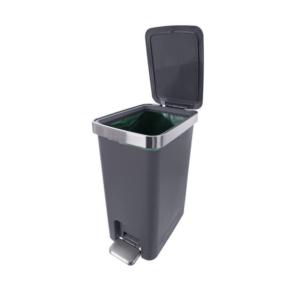 Cestino per la spazzatura grigio in plastica con pedale 15 l Premier – Orion-image-2