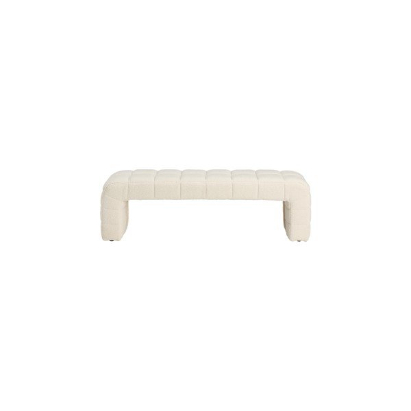 Panchina color crema in imbottito con rivestimento in bouclé Fanita – Ellos Home