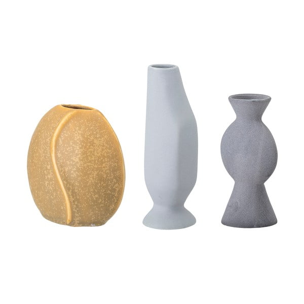 Set di 3 vasi in gres fatti a mano (altezza 12,5 cm) Miacecilia - Bloomingville-image-4