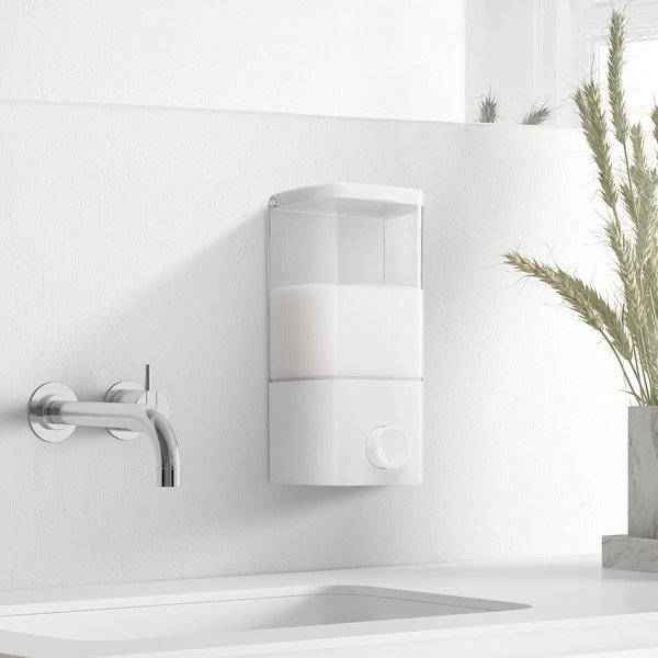 Dispenser di sapone autoportante bianco 400 ml - Rayen-image-1