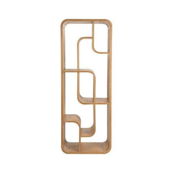 Libreria di colore naturale in rovere massiccio 60x160x35 cm Seven – Zuiver-image-2