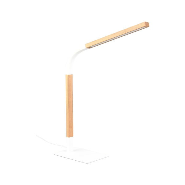 Lampada da tavolo dimmerabile a LED in colore bianco e naturale con paralume in legno (altezza 73,5 cm) Norris - Trio-image-1