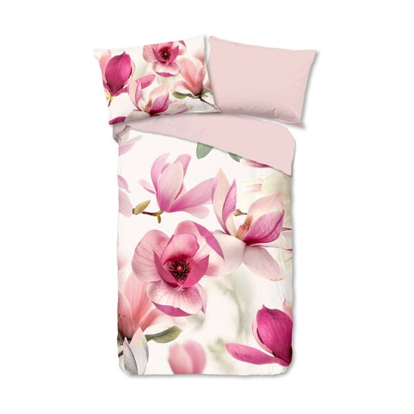 Biancheria in cotone rosa per letto singolo 140x200 cm - Good Morning