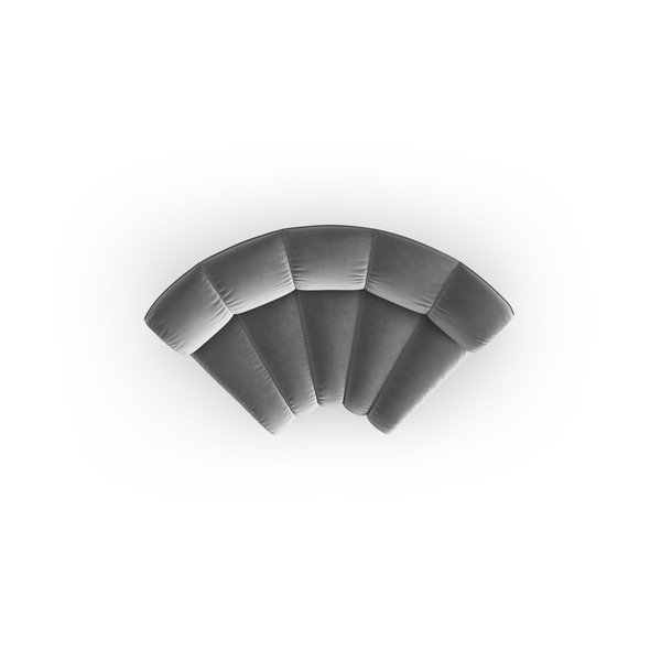 Parte divano componibile grigio chiaro con rivestimento in velluto e composizione variabile Lupine – Micadoni -image-2