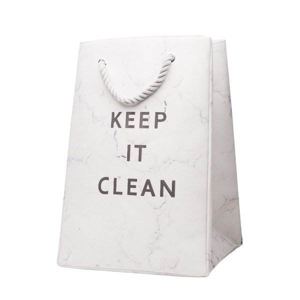 Cesto per la biancheria in marmo bianco Keep it Clean - Sabichi