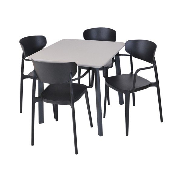 Sedia da giardino in plastica nera Mare - Rojaplast-image-2