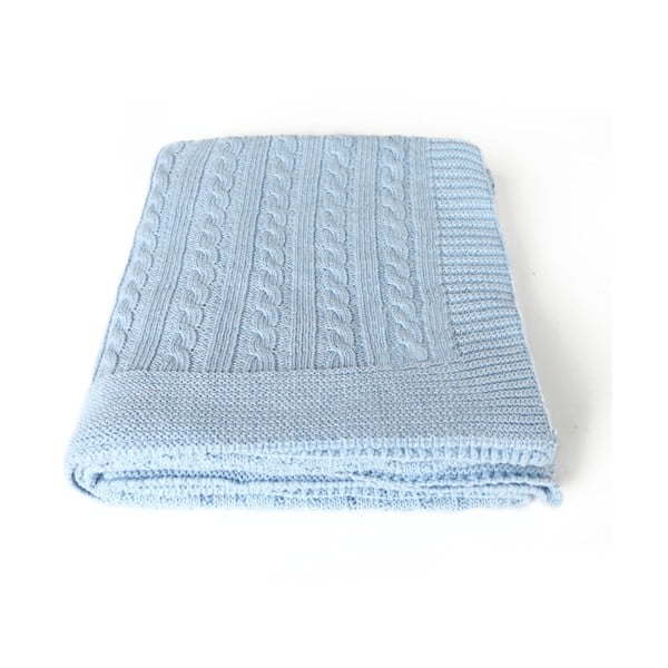 Coperta azzurra per neonati in misto cotone Lexie, 90 x 90 cm - Homemania Decor