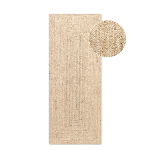 Passatoia colore naturale chiaro in iuta reversibile e tessuta a mano 80x200 cm Sharmila Natural White – Hanse Home