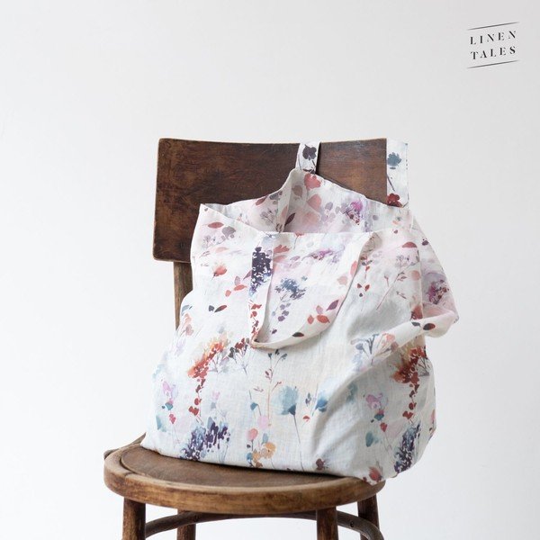 Borsa della spesa in lino Watercolour - Linen Tales-image-1