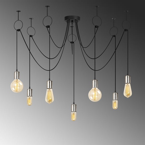 Apparecchio a sospensione nero per 7 lampadine Sirin - Opviq lights-image-1