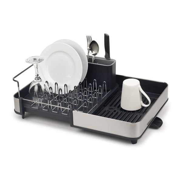 Scolapiatti regolabile grigio scuro in acciaio inox 36x32 cm Extend Steel – Joseph Joseph-image-4