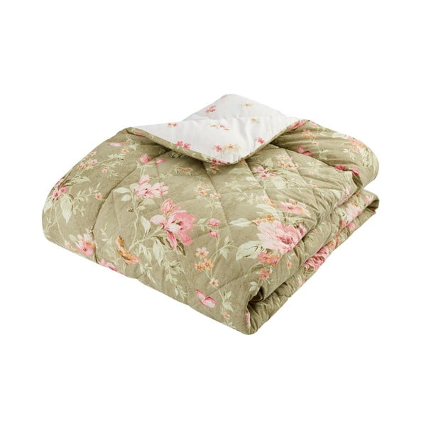 Copriletto verde con rivestimento trapuntato 200x200 cm Penelope Floral – Catherine Lansfield