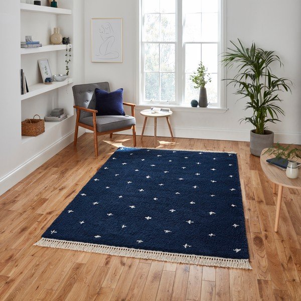 Tappeto blu navy Dots, 160 x 220 cm Boho - Think Rugs-image-1