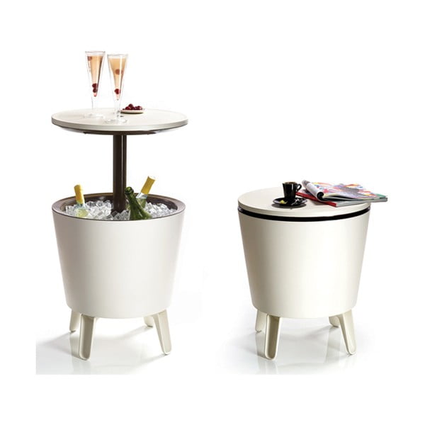 Tavolo da giardino rotondo in plastica con vaschetta per il ghiaccio ø 49,5 cm Cool - Keter-image-2