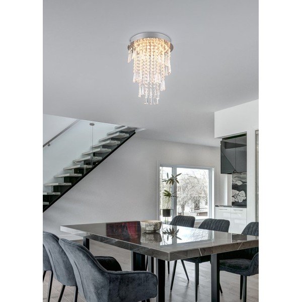 Plafoniera LED in argento ø 30 cm Pomp - Reality-image-1