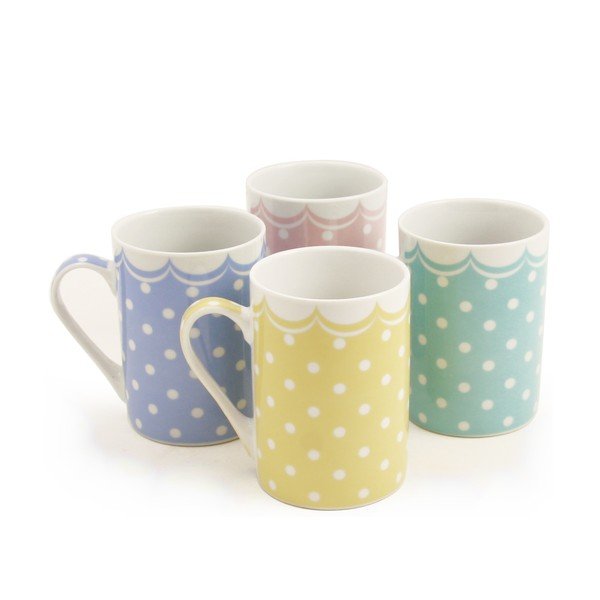 Sada 4 porcelánových hrnků Bon Bon