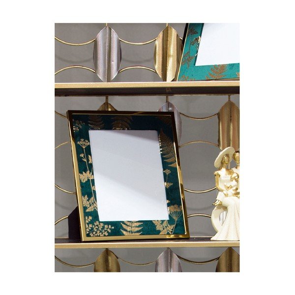 Portafoto da tavolo verde e oro, 20 x 25 cm Glam - Mauro Ferretti-image-1