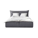 Letto matrimoniale imbottito grigio scuro con contenitore con griglia 180x200 cm Jade - Bobochic Paris