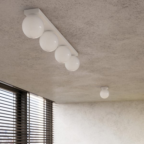 Lampada da soffitto bianca con paralume in vetro ø 12 cm Umerta - Sollux-image-1