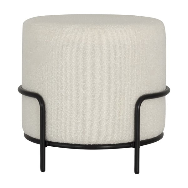 Sgabello in tessuto bouclé bianco Carl - Tenzo-image-3