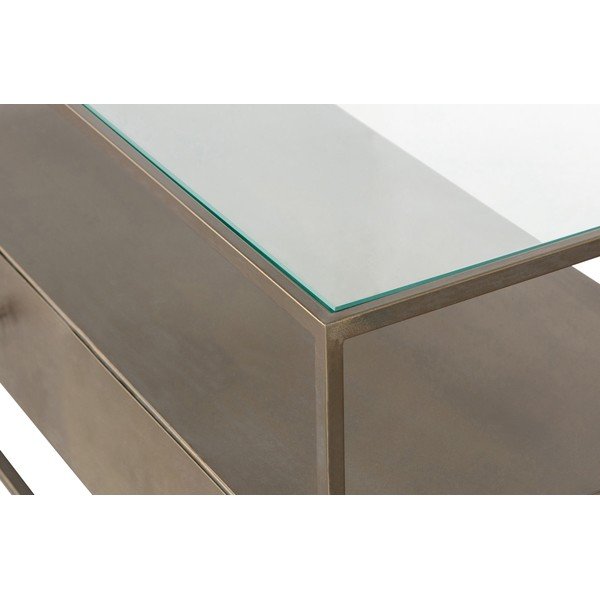 Tavolo TV in metallo color oro 115x50 cm Depart - BePureHome-image-1