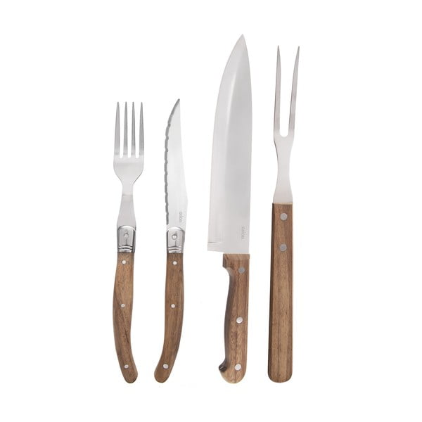 Posate argentate/di colore naturale in acciaio inox 15 pz – Orion-image-2