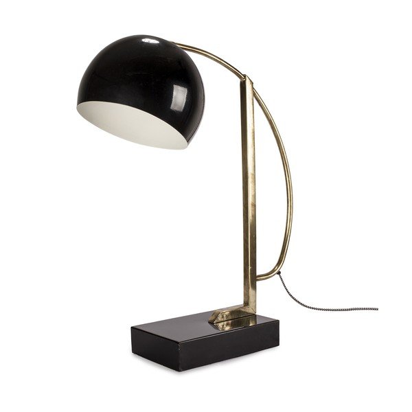 Lampada da tavolo nera lucida con paralume in metallo (altezza 56 cm) Antique - HF Living