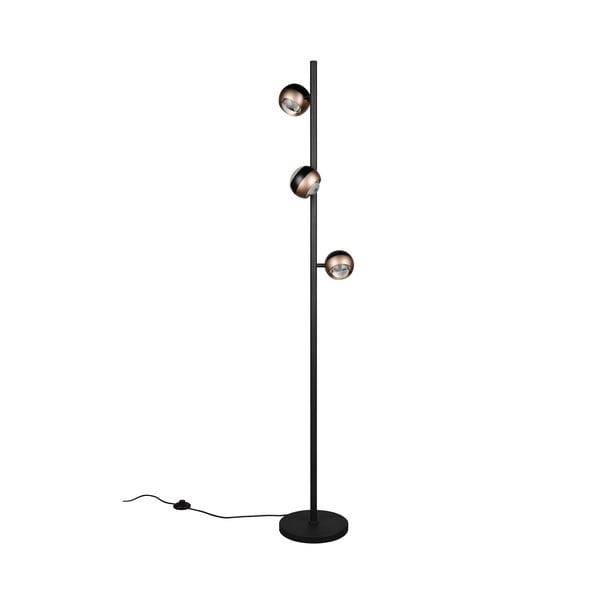 Lampada da terra LED nera e color bronzo (altezza totale 150 cm) Orbit – Trio Select-image-4